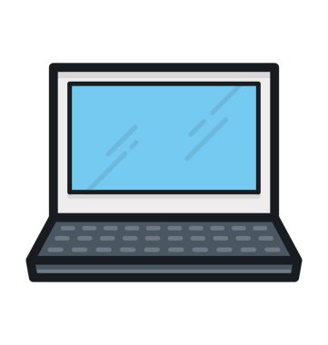 Laptop Düz Vektör Simgesi 