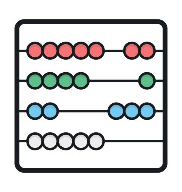 abacus düz vektör simgesi 