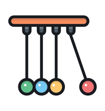 Newton beşik düz vektör simgesi 