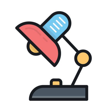 Masa lambası düz vektör simgesi 