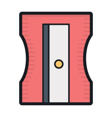 Kalemtıraş düz vektör simgesi 