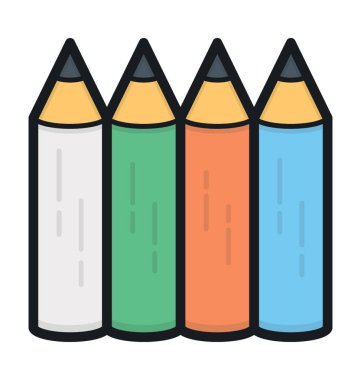 Kalem düz vektör simgesi 