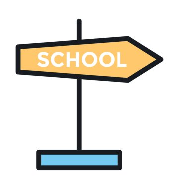 Okul tabelasını düz vektör simgesi 