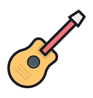 Gitar düz vektör simgesi 