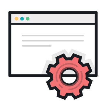 Web ayarı düz vektör simgesi 