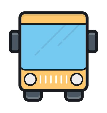 Otobüs Düz Vektör Simgesi 