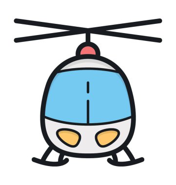 helikopter düz vektör simgesi 