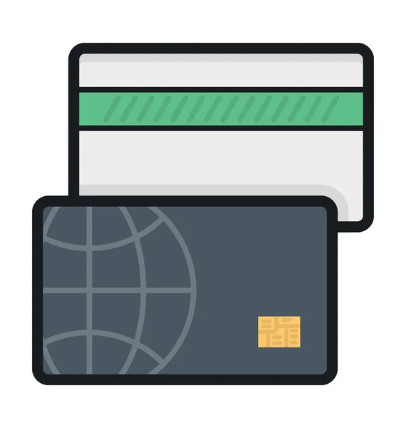 Tarjeta Crédito Icono Vector Color — Archivo Imágenes Vectoriales