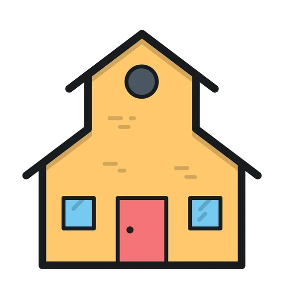 Casa Rural Vector Colores Icono — Vector de stock