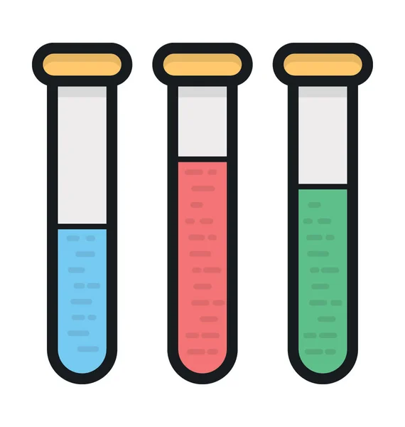Tubos Prueba Vector Plano Icono — Archivo Imágenes Vectoriales