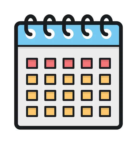 Calendario Vector Plano Icono — Vector de stock