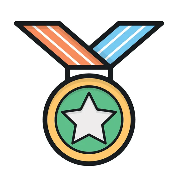 Posición Medalla Vector Plano Icono — Vector de stock