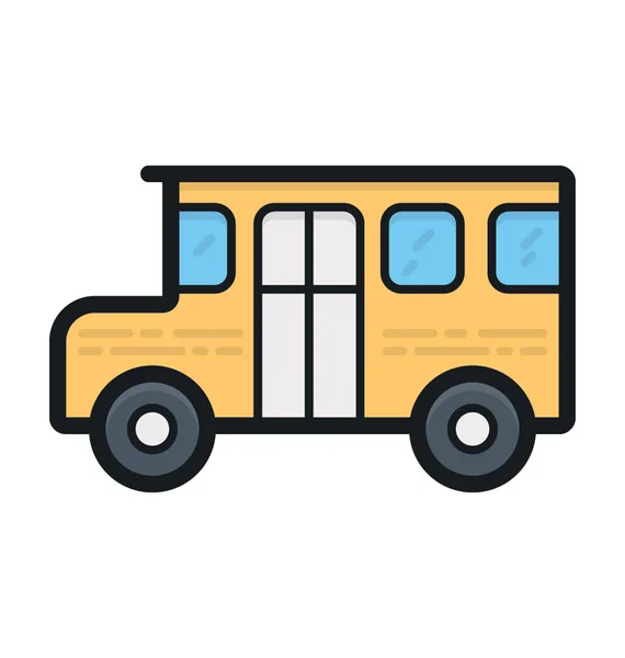 Bus Flat Vector Icon — Stock Vector