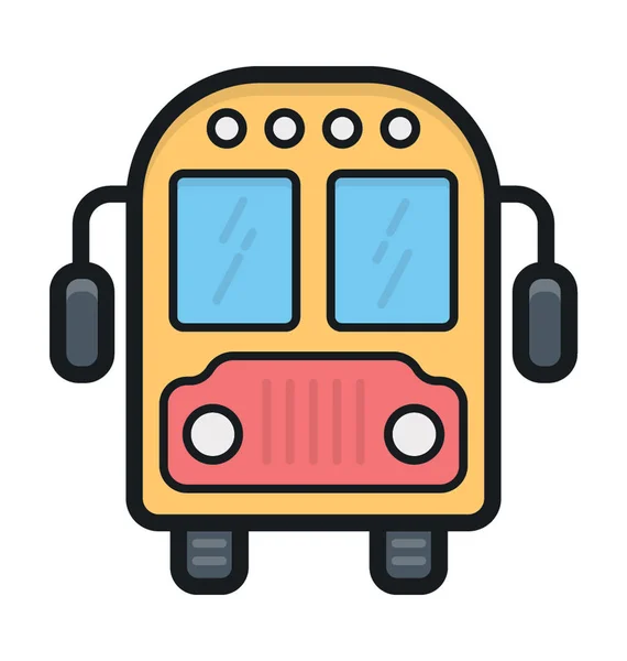 Bus Icona Vettoriale Piatta — Vettoriale Stock