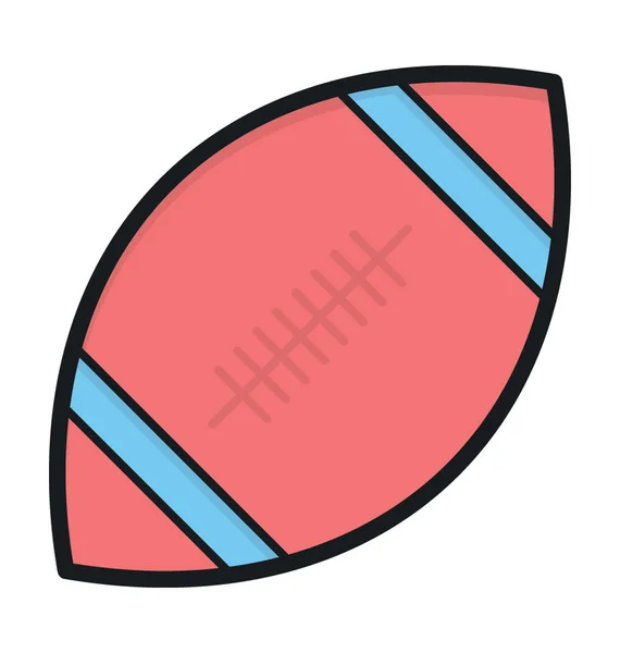 Rugby Bola Plano Vector Icono — Archivo Imágenes Vectoriales