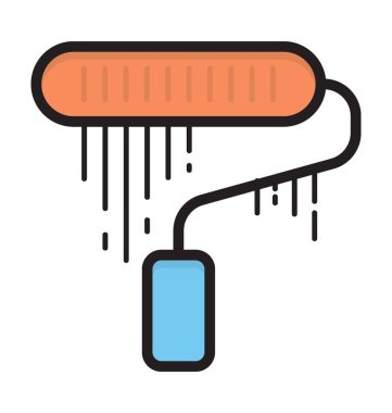 Boya silindiri düz vektör simgesi 