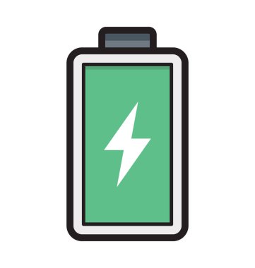 Pil şarj düz vektör simgesi 