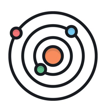 Yörünge düz vektör simgesi 