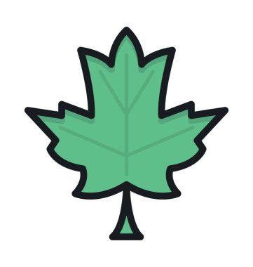 Akçaağaç yaprağı düz vektör simgesi 