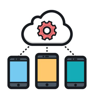 Mobil pazarlama lat vektör simgesi 