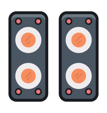 Hoparlör Düz Vektör Simgesi 