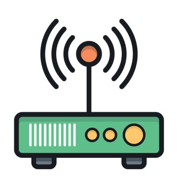 Wifi Yönlendirici Düz Vektör Simgesi 