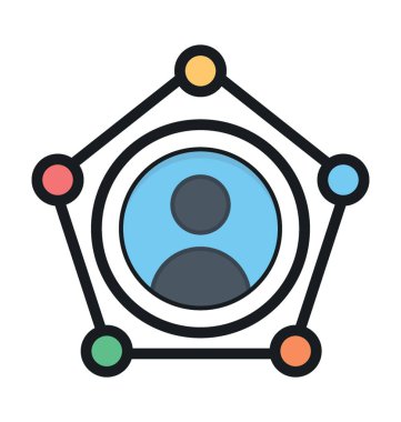 Güvenli Kullanıcı düz vektör simgesi 