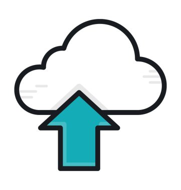 Bulut Gönderme Düz Vektör Simgesi 