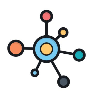 Molekül düz vektör simgesi 