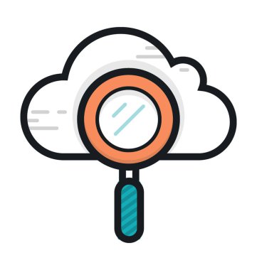 Arama düz vektör simge bulut 