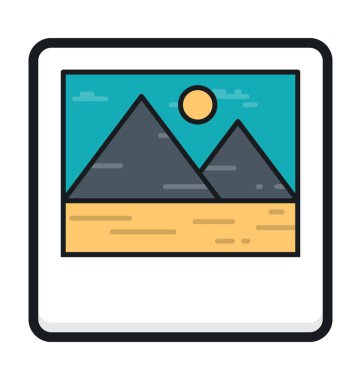 Manzara düz vektör simgesi 