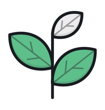 Fidan düz vektör simgesi 