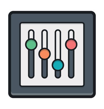 Ses ekolayzer düz vektör simgesi 