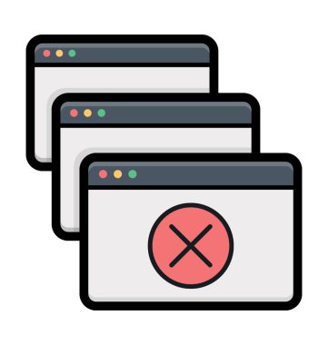 Pencereyi kapat düz vektör simgesi 