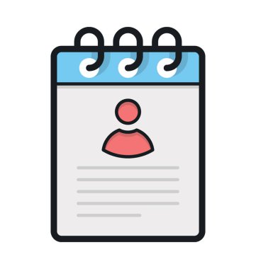 adres defteri düz vektör simgesi 