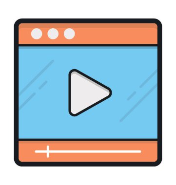 Media Player düz vektör simgesi 