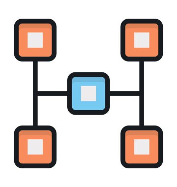 İş akışı düz vektör simgesi 
