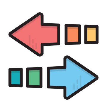 Yön okları düz vektör simgesi 