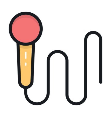 Mikrofon düz vektör simgesi 