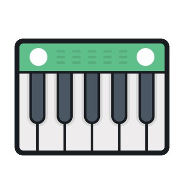 Piyano Klavye düz vektör simgesi 