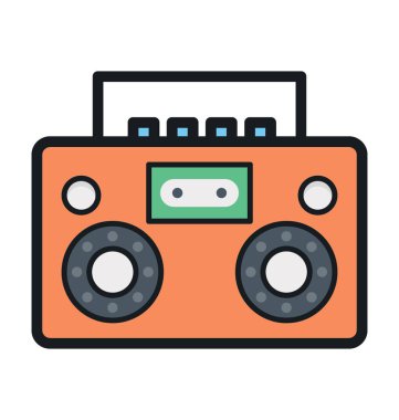 Boombox düz vektör simgesi 