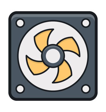 Bilgisayar Hayranı Düz Vektör Simgesi 