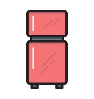 Buzdolabı düz vektör simgesi 