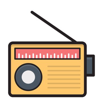 radyo düz vektör simgesi 