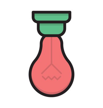 Ampul Düz Vektör Simgesi 