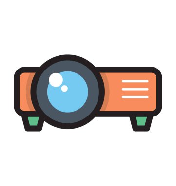 Projektör düz vektör simgesi 