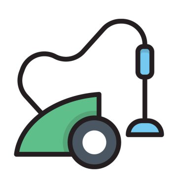 Elektrikli süpürge düz vektör simgesi 