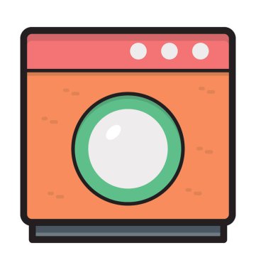 Çamaşır makinesi düz vektör simgesi 