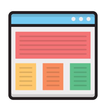 Web düzen düz vektör simgesi 