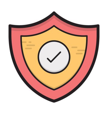 kalkan düz vektör simgesi